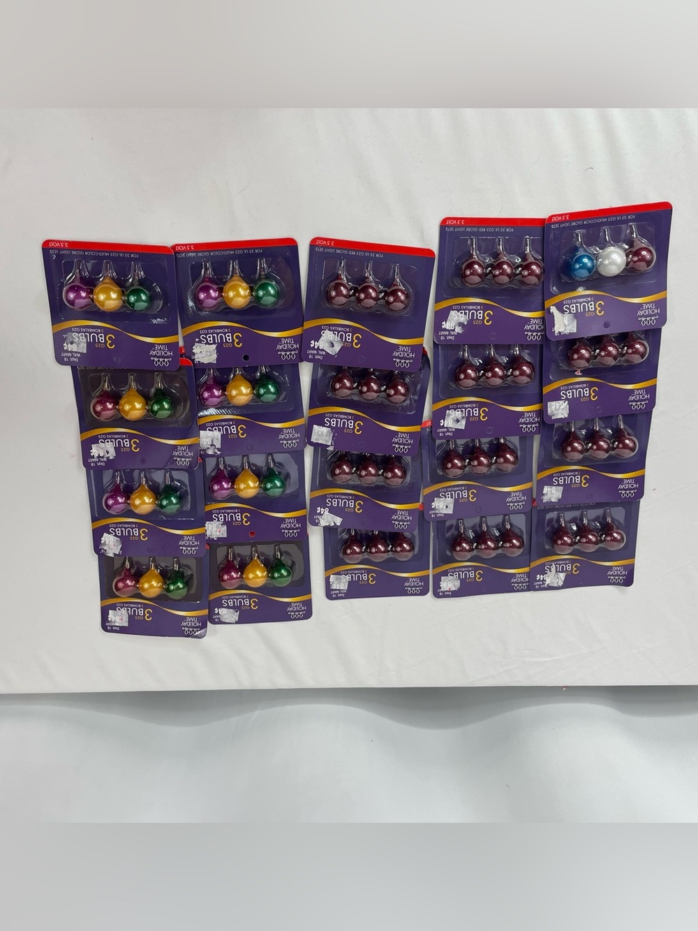 20 Packs Holiday Time G25 3.5V Replacement Christmas Bulbs 60 Bulbs NOS